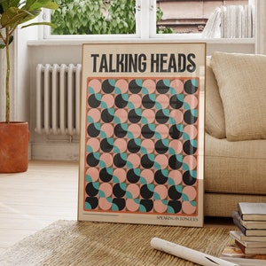 Talking Heads Wall Print, Music Wall Decor, Digital Download, Music Print, Band Poster, Concert Poster, Retro Music Poster