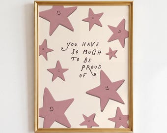 Pink Affirmation Wall Art: Mental Health Quote Print, Therapy Office Decor