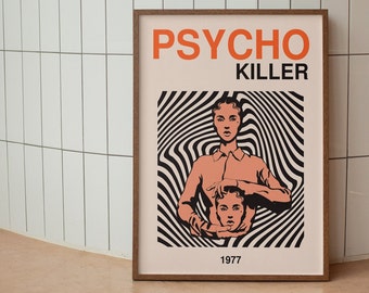 Psycho Killer retro muziekposter, Halloween-kunst jaren 70 (digitale download)