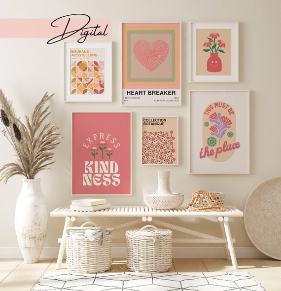 Light Pink Wall Art 6 Piece Light Pink Art Blush Pink Wall Art