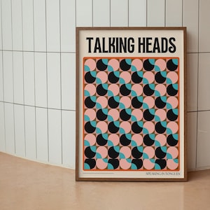 Talking Heads Wall Print | Music Wall Decor | Digital Download Print | Band Poster | Concert Poster | Music Prints | Gig Poster