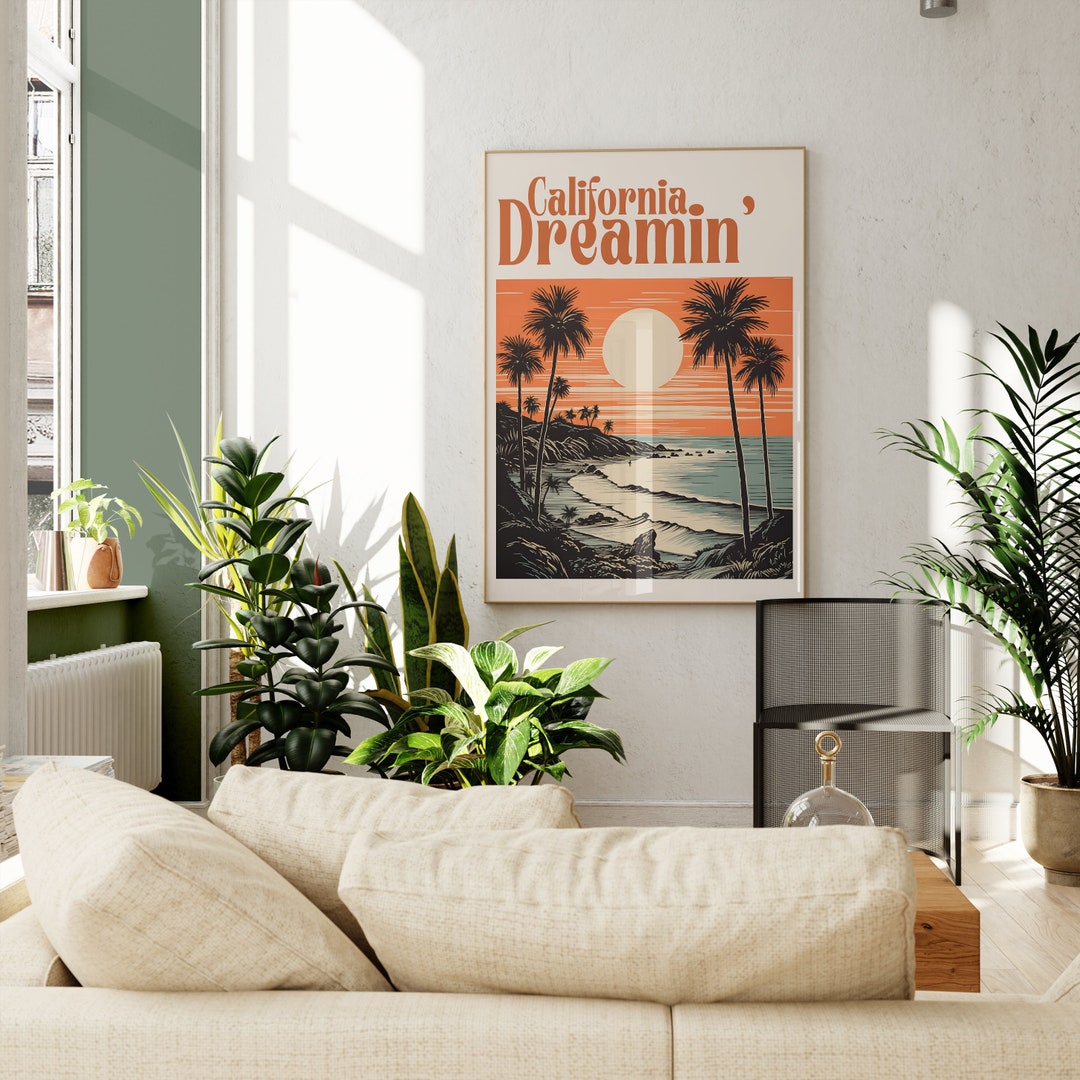 California Dreaming Wall Print California Wall Decor Digital Download Print California Vintage