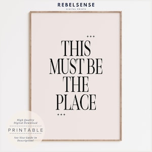 This Must Be The Place Druck, Musik Zimmer Dekor, digitaler Download