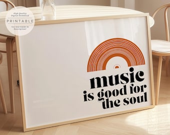 Stampa con citazione musicale: Quadro su disco in vinile, Poster musicale retrò, Stampa orizzontale da parete