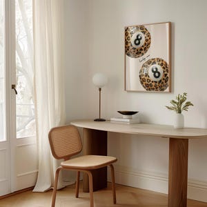 HIPWST Leinwand Poster Billiard Leopard - 30x45cm, Wanddekoration Für Wohnzimmer & Büro