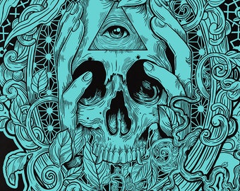 Wall Art Sticker Decal Tattoo Snake Crossed Swords Skull Halloween