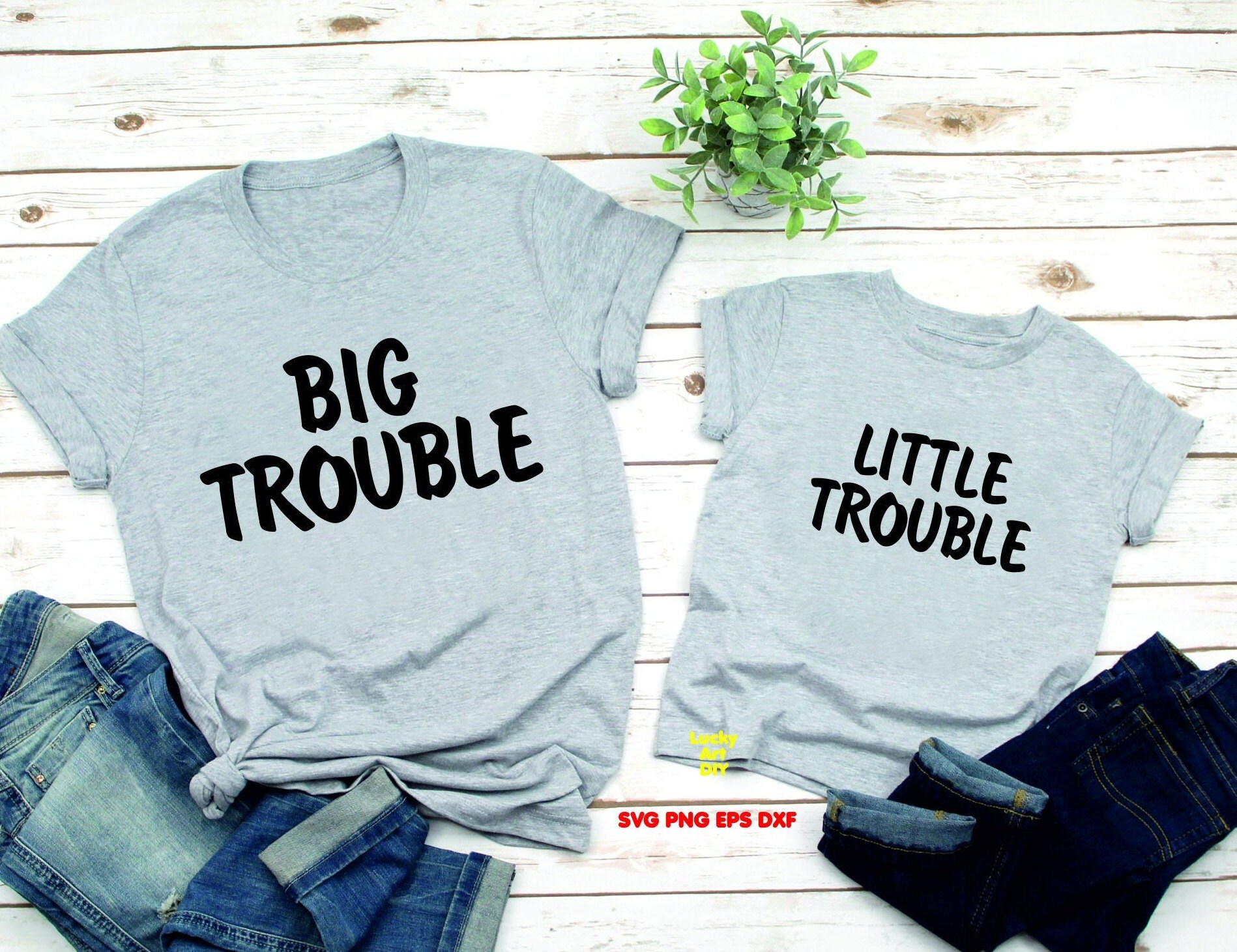 Download Big Trouble Svg Little Trouble Svg Mother Father Daughter Son Etsy