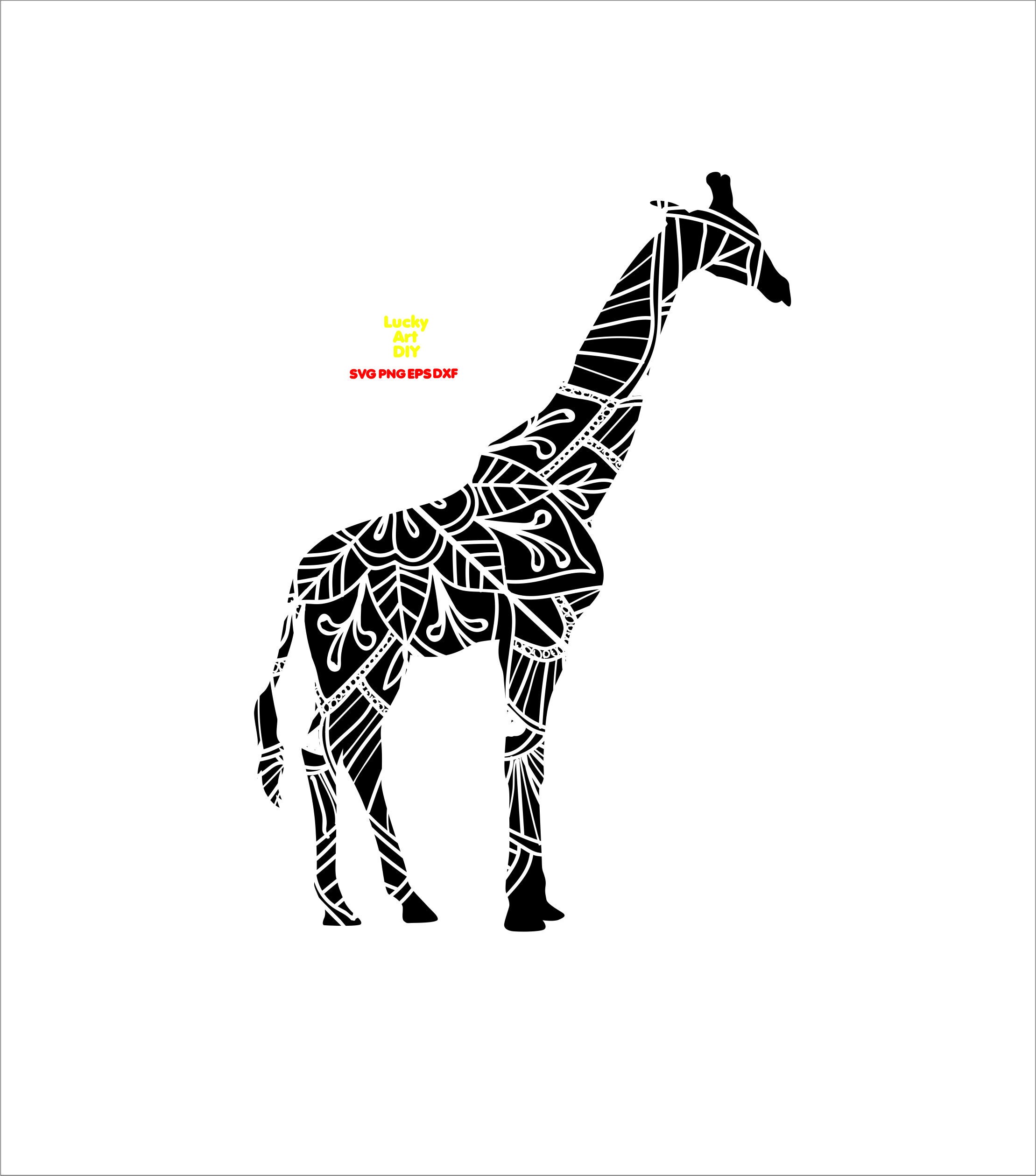 Download Giraffe Mandala Svg Giraffe Clipart Giraffe Floral Decal Cut Etsy