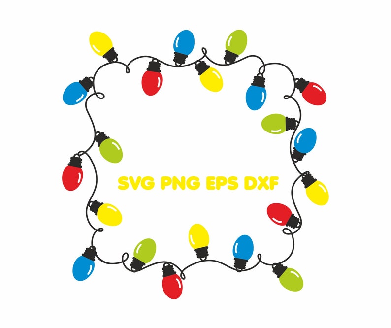 Download Christmas Lights Frame SVG Tangled My favorite color is ...