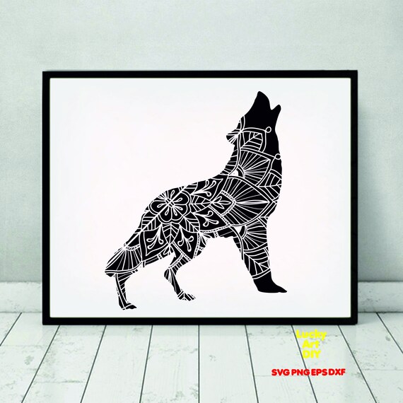 Download Howling Wolf Svg Wolf Svg Mandala Animal Floral Cut Files Etsy