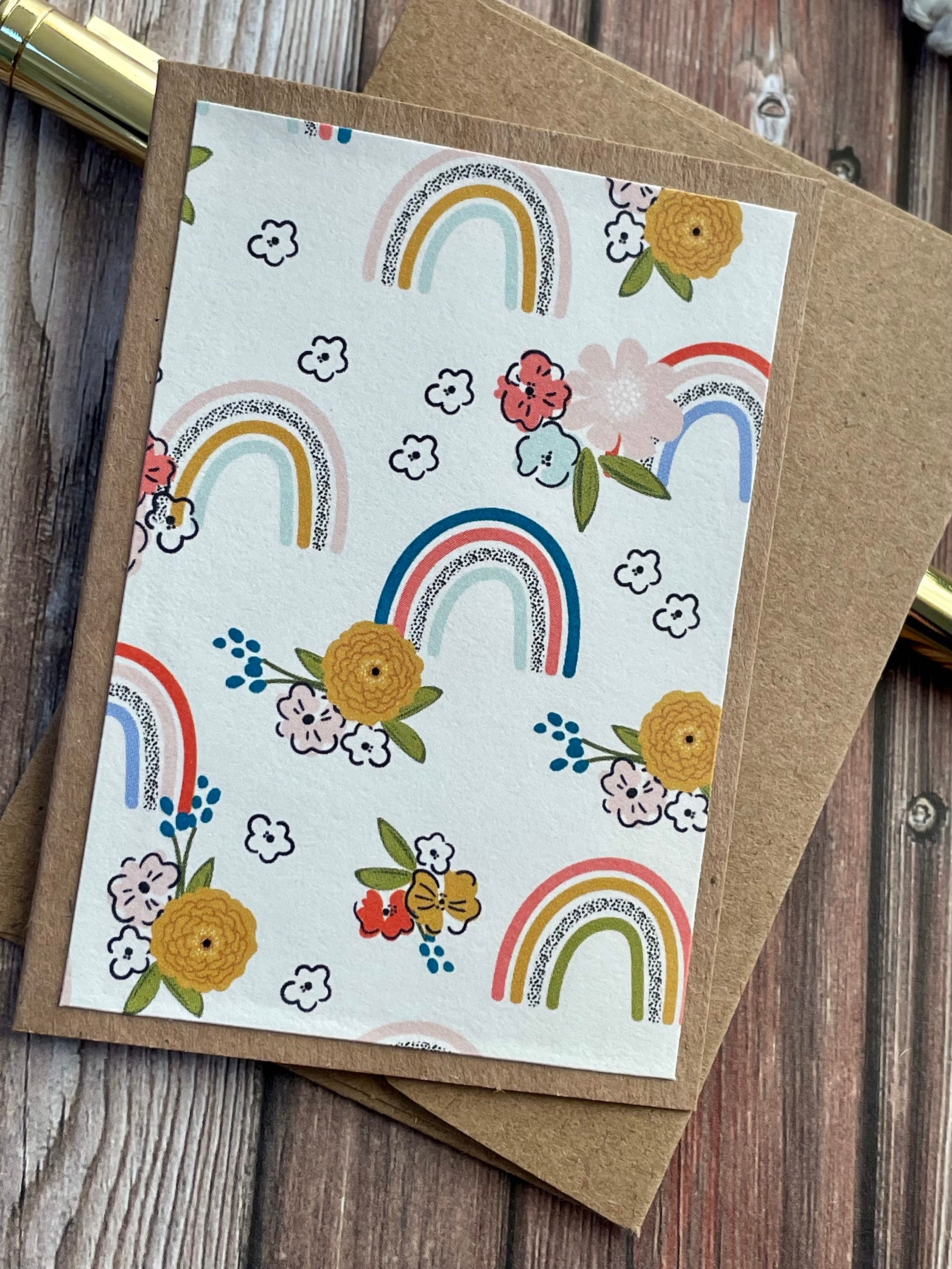 Mini Rainbow Blank Cards - Mini Blank Cards and Envelopes - Rainbow ...