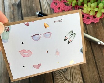 Bridal Shower Mini Cards – Girly Watercolor Note Cards with Envelopes – Bridesmaid Gift Enclosures & Wedding Keepsakes
