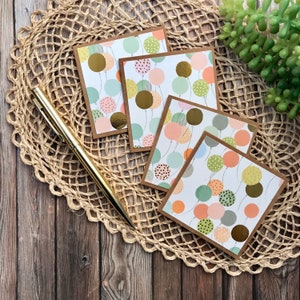 Mini Birthday Cards – Celebration Balloon Note Cards – Small Party Cards with Envelopes