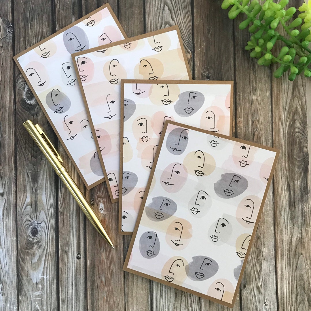 Lineart Blank Note Card Set / Blank Note Cards and Envelopes / Note ...