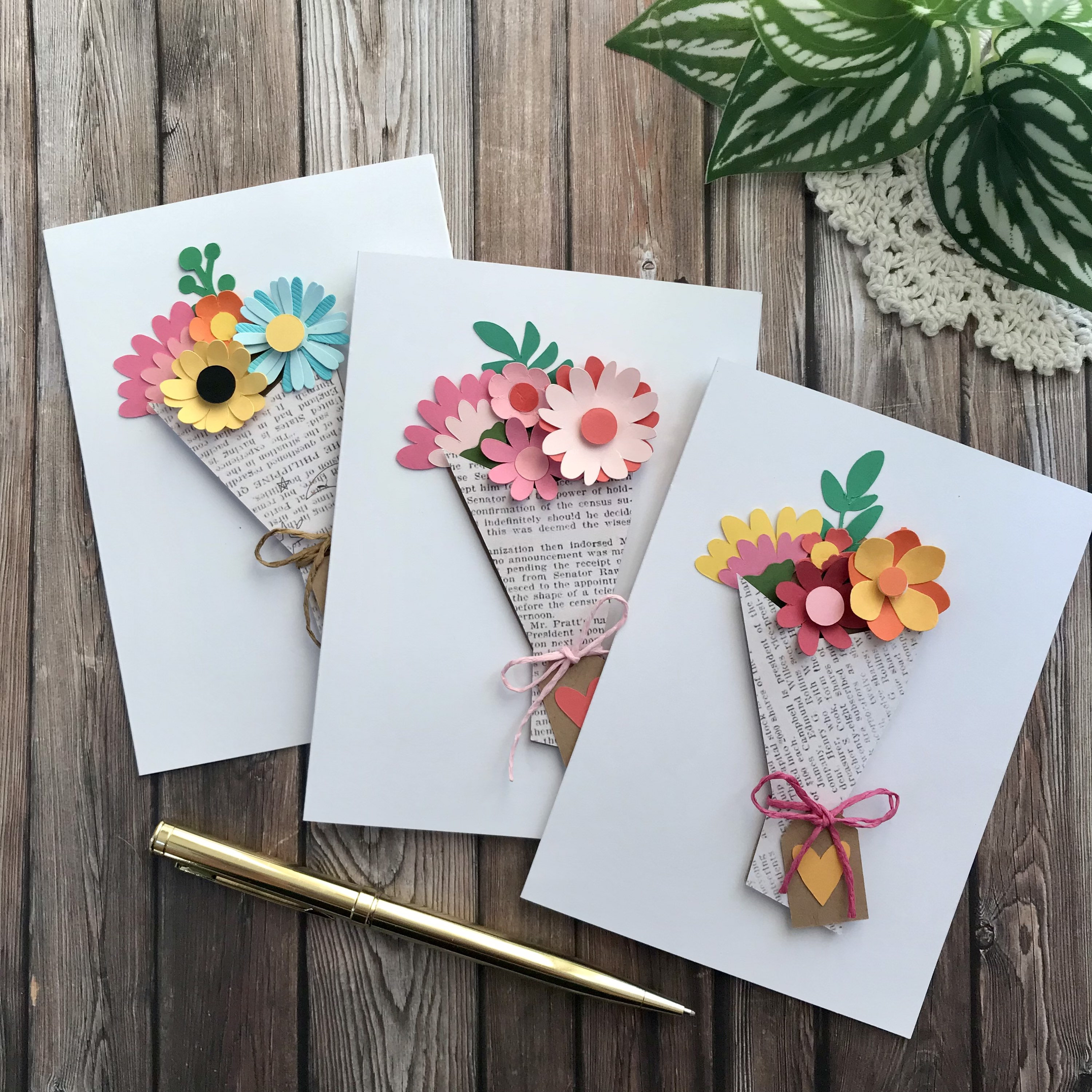 Floral Greeting Card – Handmade Flower Card – Blank Card for Love ...