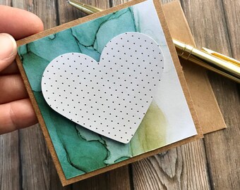 Heart Mini Card Set / Mini Cards and Envelopes /  Perfect mini cards for weddings