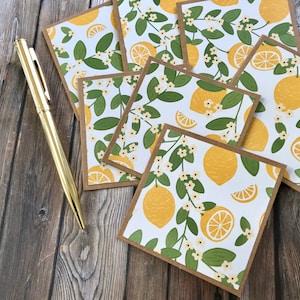 Lemon Mini Blank Cards / Blank Mini Card And Envelopes / mini cards for summer