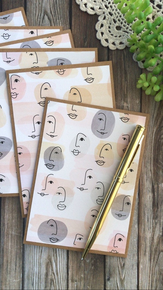 Lineart Blank Note Card Set / Blank Note Cards and Envelopes / Note Cards  for Any Occasion 