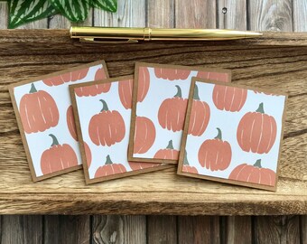 Pumpkins Mini Cards – Traditional Fall Gift Notes – Handmade Autumn Card Set for Gifting