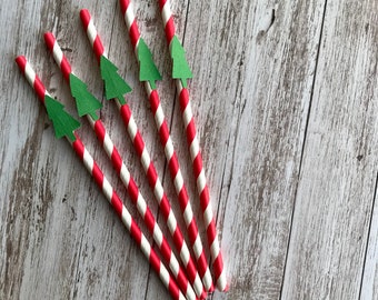 Christmas Straws / Decorative Christmas Straws / Straws for your Christmas themed party