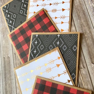 Mini Blank Note Card Set – 6 Pack Cards With Kraft Envelopes – Rustic ...