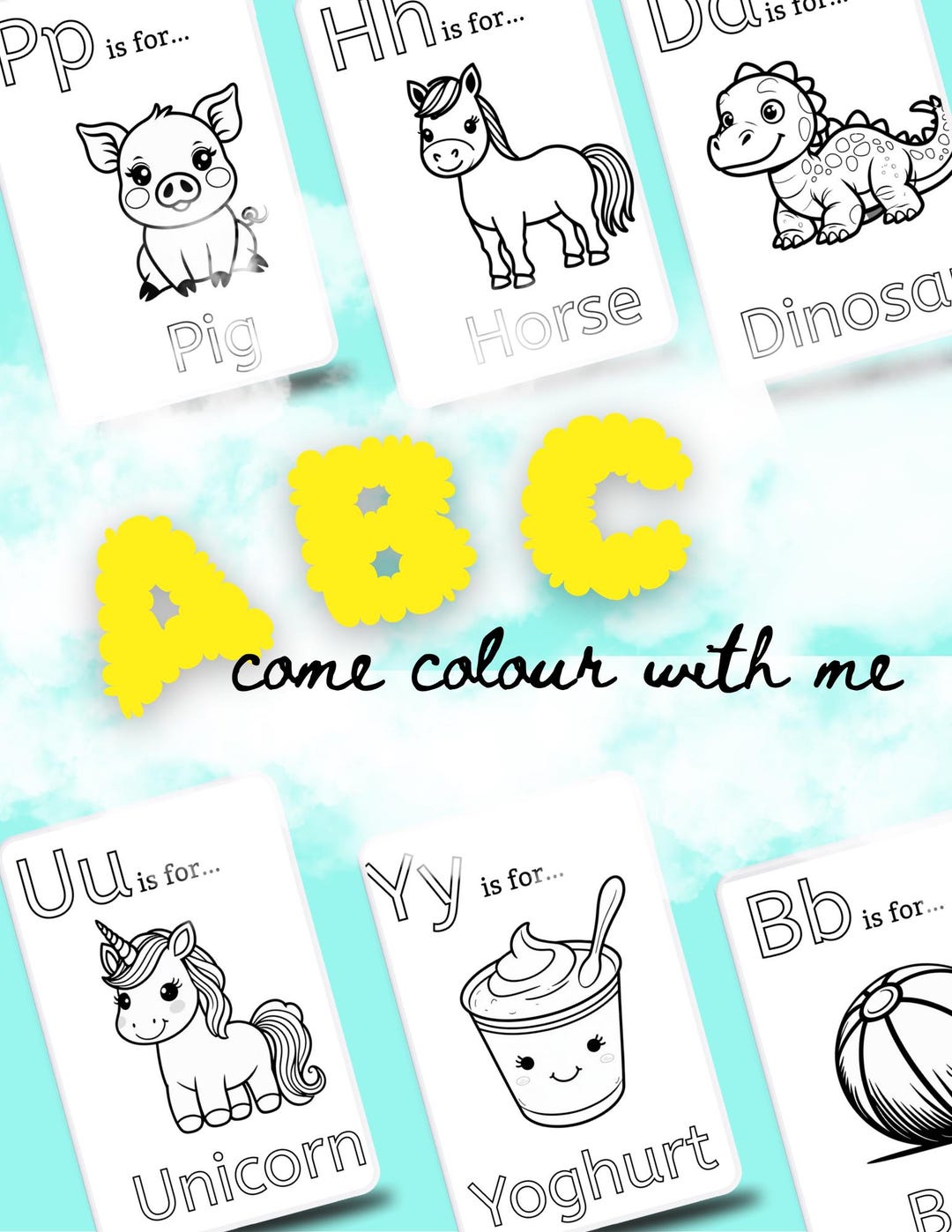 A B C Come Colour With Me Colouring Book - Etsy