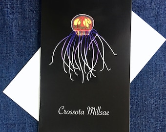 Crossota Millsae Jellyfish Greeting Card / Hydrozoan / Bathypelagic Animal / Stationary