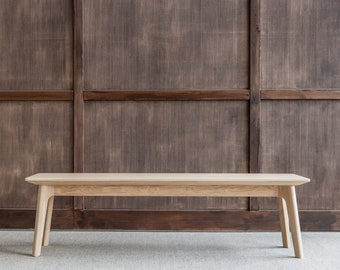 Banc en chêne fait à la main, banc en bois, banc de table à manger