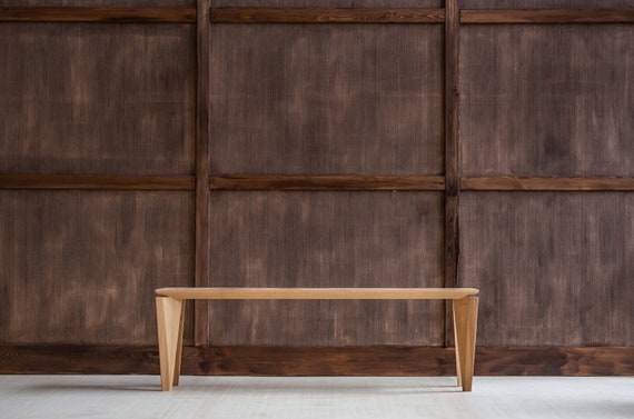 Handcrafted Solid Wood Bench Modern Oak Bench Wooden Bench Etsy