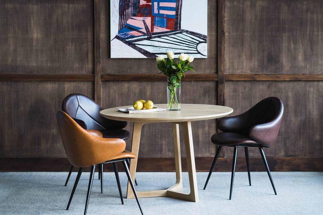 Round Dining Table, Wood Kitchen Table - Etsy