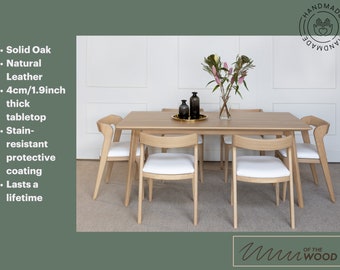 Wooden Dining Table Set; Dining Table and Chairs from Oak