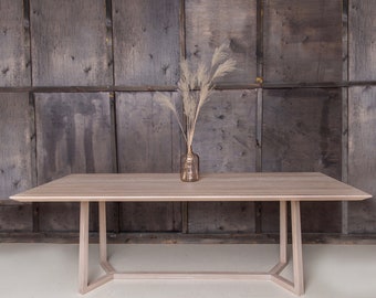 Oak Dining Table - Large Wood Table - Solid Oak Table - Farmhouse Dining Table - Modern Oak Table - Oak Kitchen Table