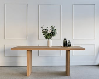 Prostokątny stół jadalny, minimalistyczny stół kuchenny, dębowy stół jadalny