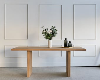 Rectangular Dining Table, Minimalist Kitchen Table, Oak Dining Room Table