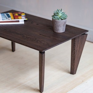Wood Coffee Table, Modern Living Room Table, Oak Center Table image 10