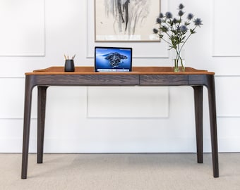 Wooden Home Desk with Drawer, Modern Writing Desk
