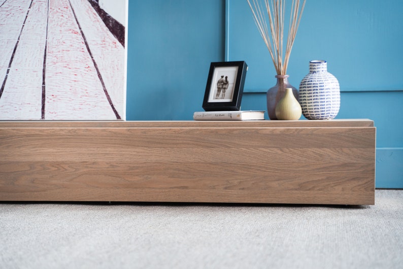 Low TV Console/ TV Stand/ Media Unit in Solid Oak Etsy