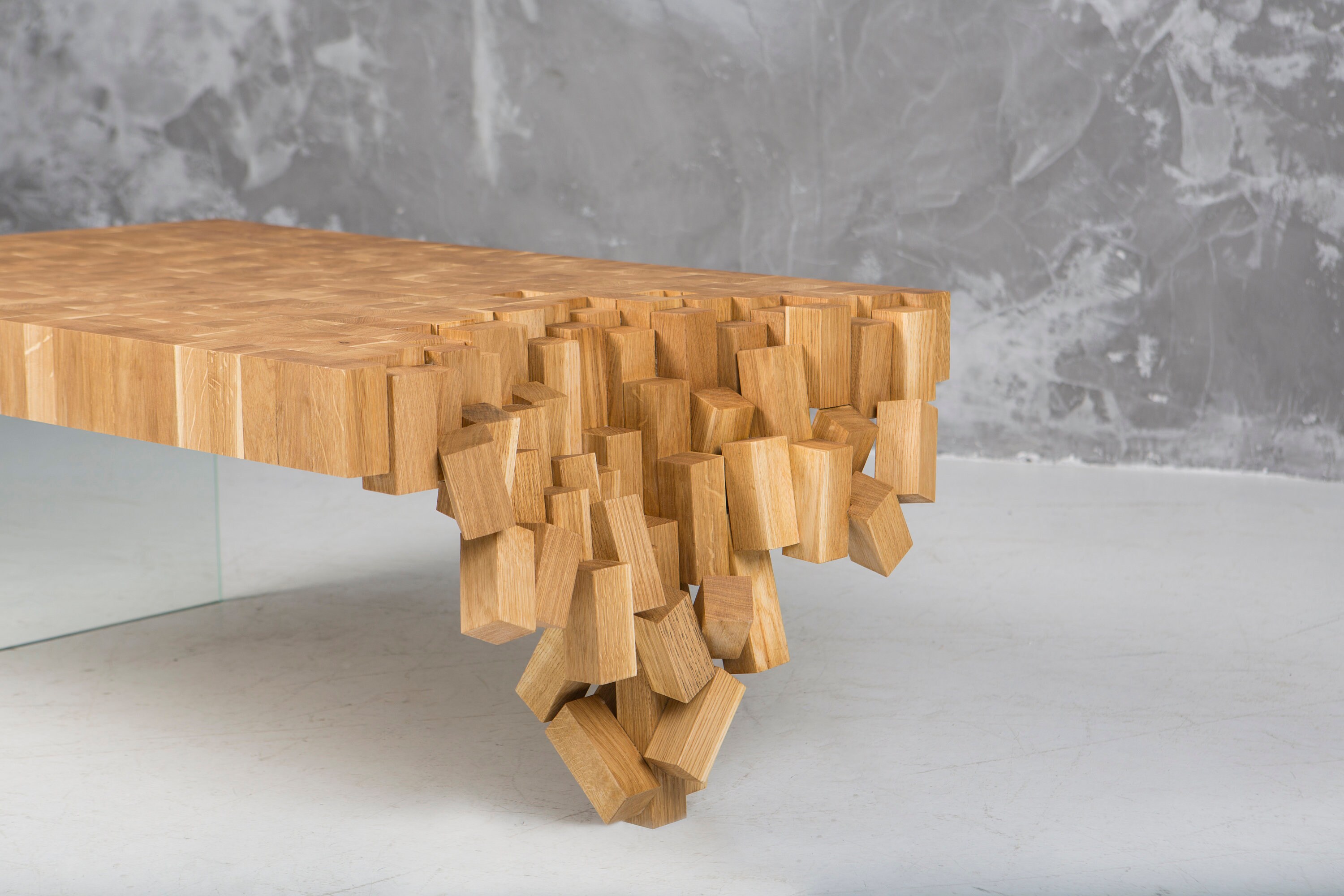 Wood Coffee Table Unique Coffee Table From Solid Oak Etsy