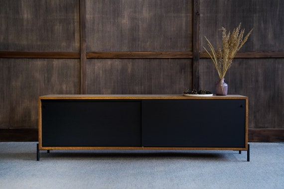 Modern TV Stand Wood Sideboard Credenza Etsy Ireland