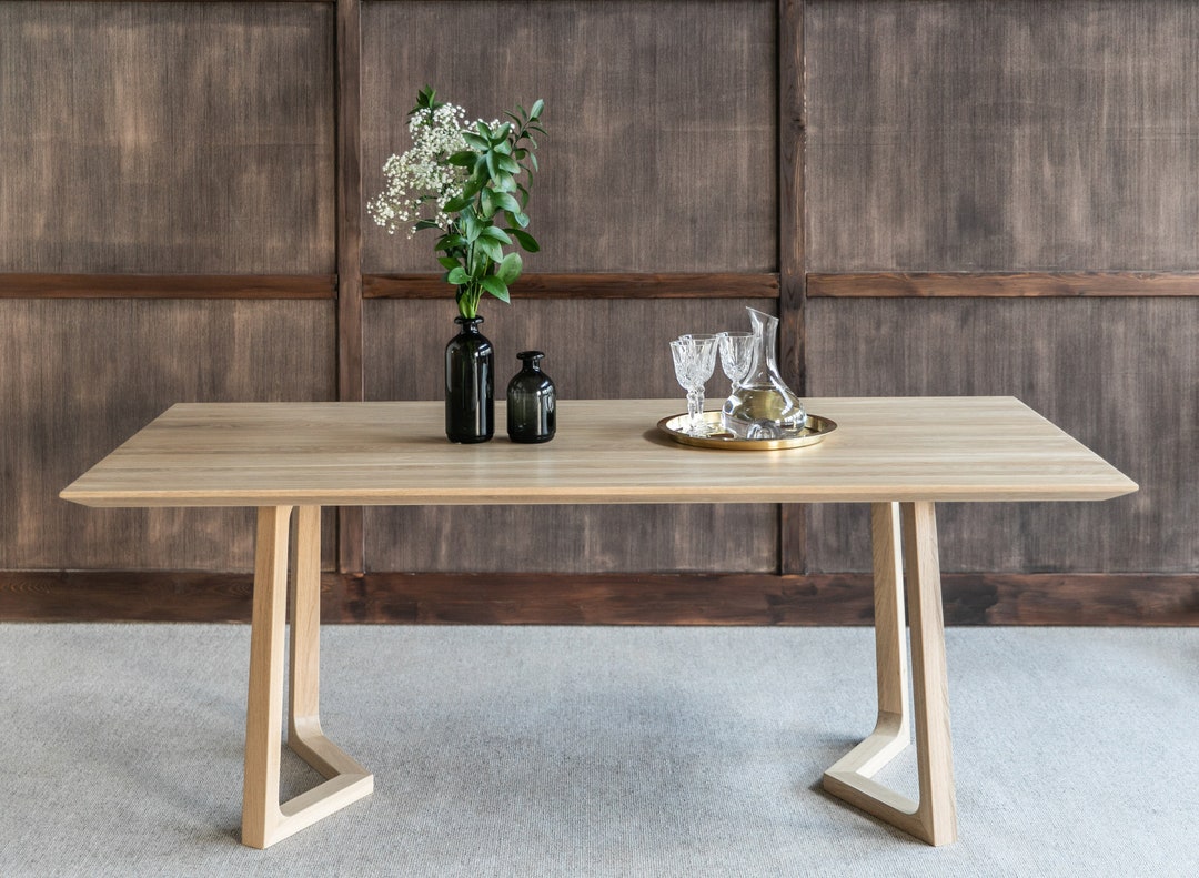 Oak Dining Table, Modern Kitchen Table, Breakfast Table - Etsy
