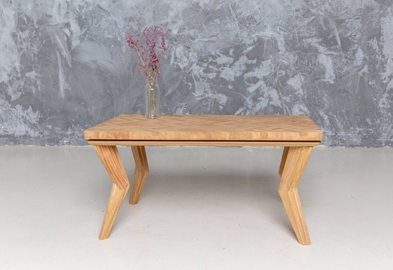 Natural Oak Coffee Table Wood With Herringbone - Natural Solid Oak Coffee Table Natural Oak Coffee Table Wood With Herringbone - Natural Solid Oak Coffee Table