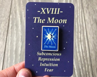 Moon Tarot Card Wooden Pin