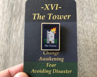 The Tower Tarot Card Pin