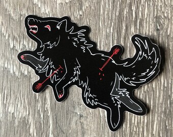 Wounded Wolf Sticker