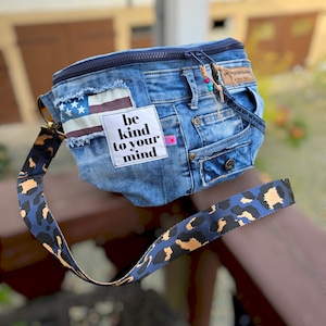 XL bum bag jeans upcycling hipbag belt bag belt bag crossbody bag waistbag bumbag fanny pack image 1