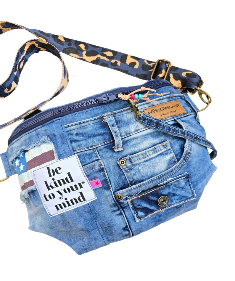 XL bum bag jeans upcycling hipbag belt bag belt bag crossbody bag waistbag bumbag fanny pack image 3