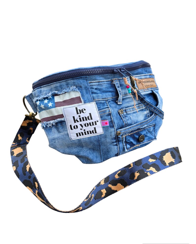 XL bum bag jeans upcycling hipbag belt bag belt bag crossbody bag waistbag bumbag fanny pack image 5