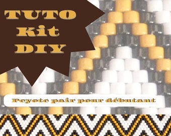 Kit DIY bracelet en tissage peyote pair pour débutant