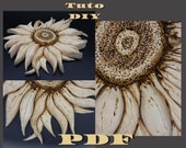 Tutoriel et schéma technique pour créer une fleur de Tournesol en Intarsia en bois