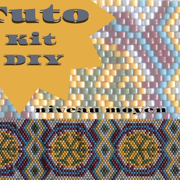 TUTO Kit DIY bracelet en tissage peyote impair niveau moyen